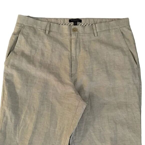 Banana Republic Kentfield Pant Mens Linen Cotton Blend Beige SZ 38 # 1940 - Picture 2 of 11